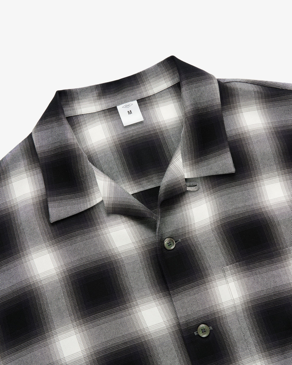 トップス FRONT 11201 Open Collar Shirt Ombre Open Collar Shirt/ Ombre Check Rayon Gabardine – FRONT 11201