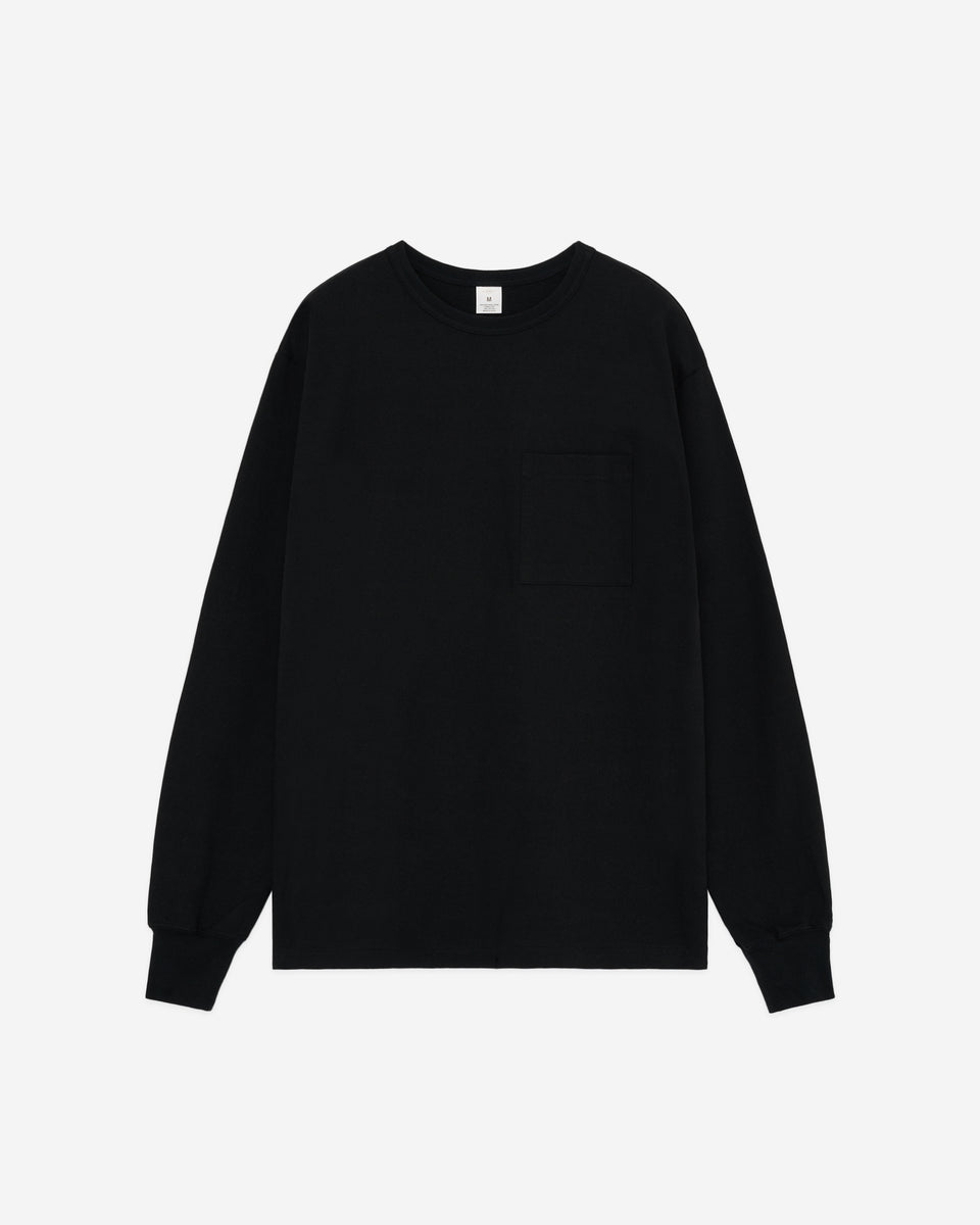 VC SYSTEM LONG TEE Sサイズ 黒 Heavy-weight Pocket Long Sleeve T-shirts Black – FRONT 11201