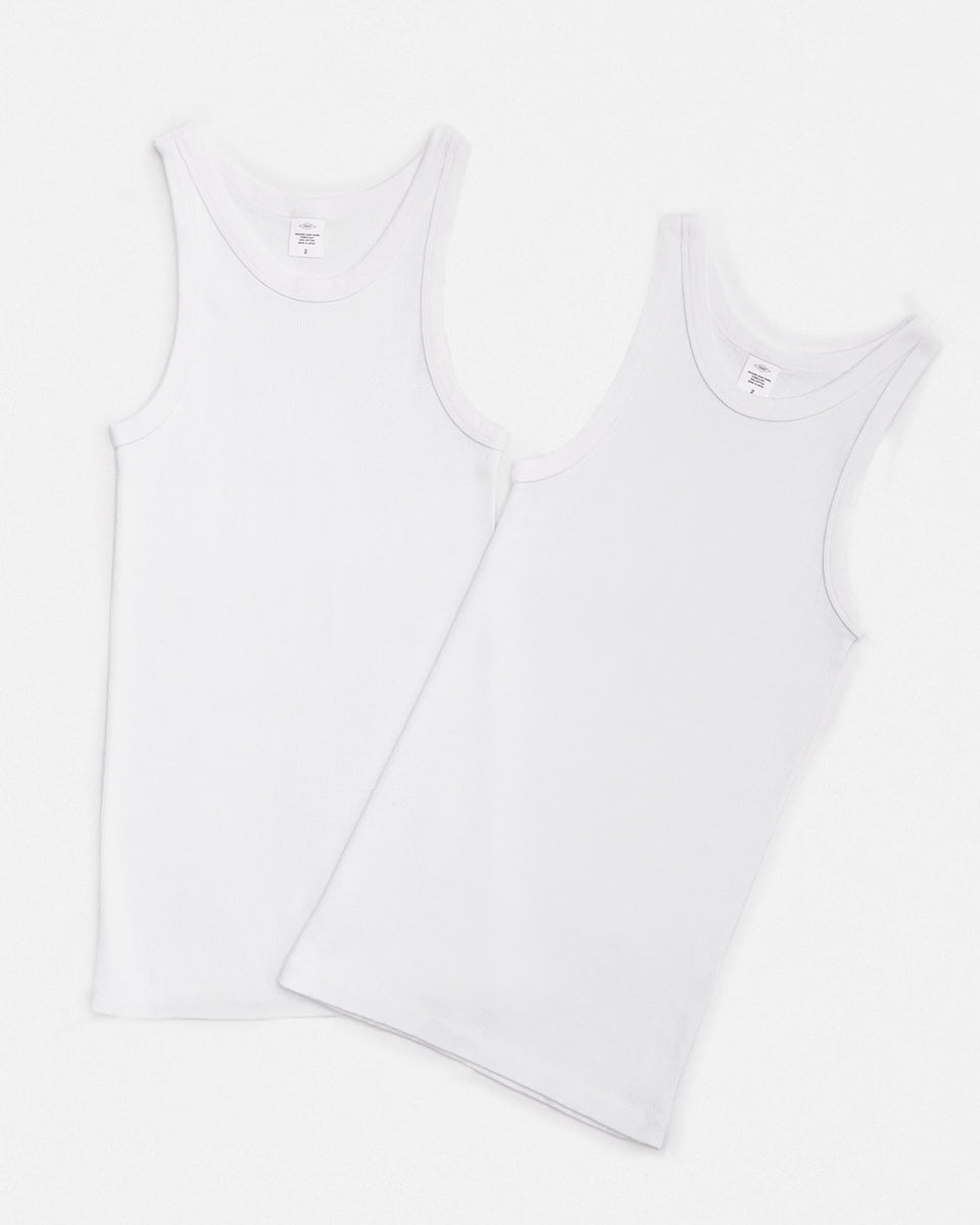 Women's 2-Pack Rib Tank Top White – FRONT 11201