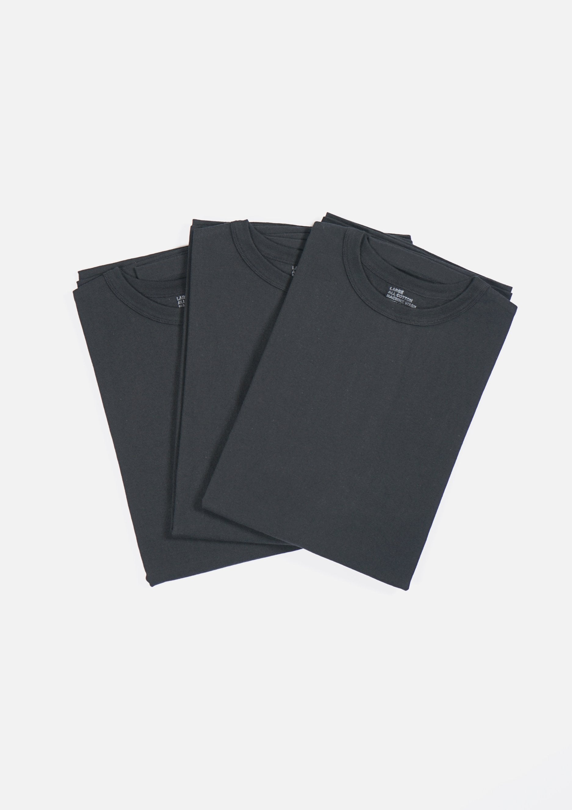 3-Pack Heavyweight No-Pocket T-shirts Black