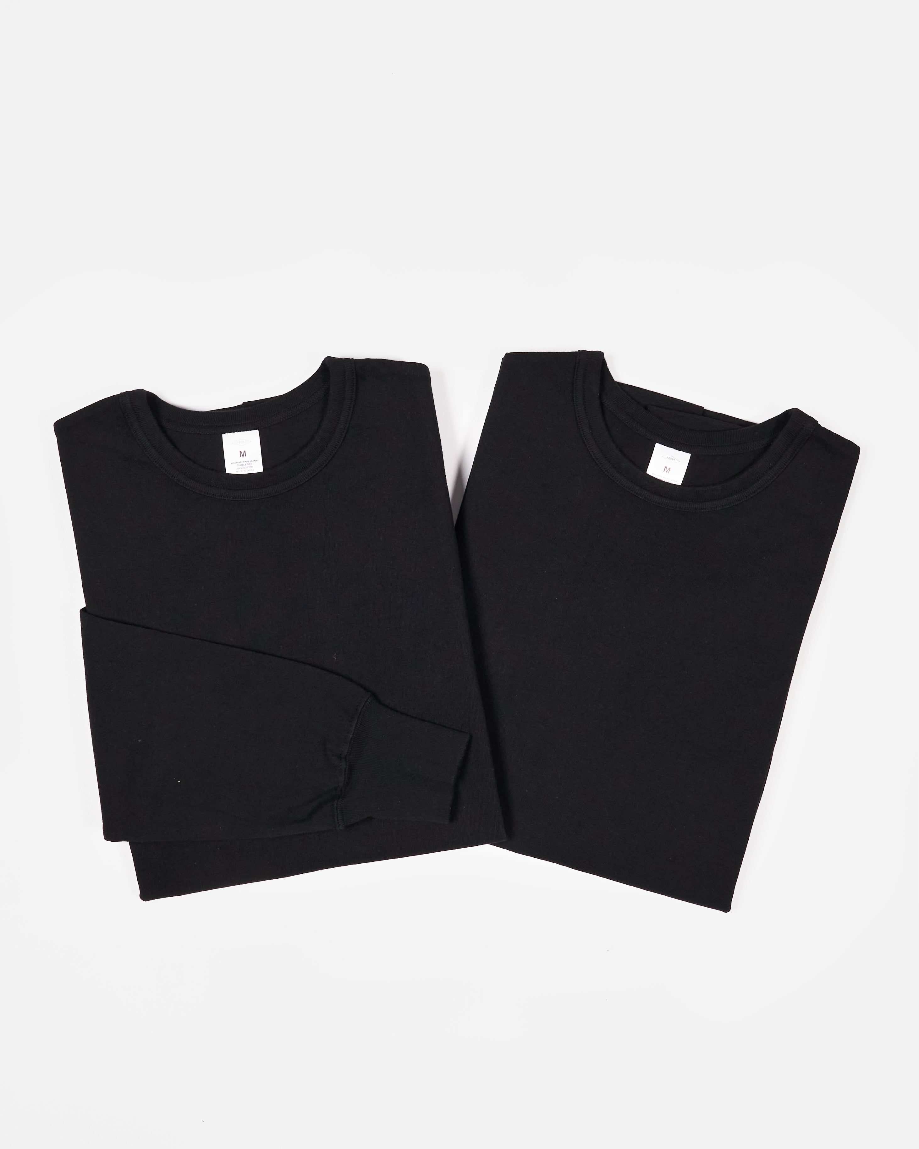 2-Pack Heavy-weight No-Pocket Long Sleeve T-shirts Black