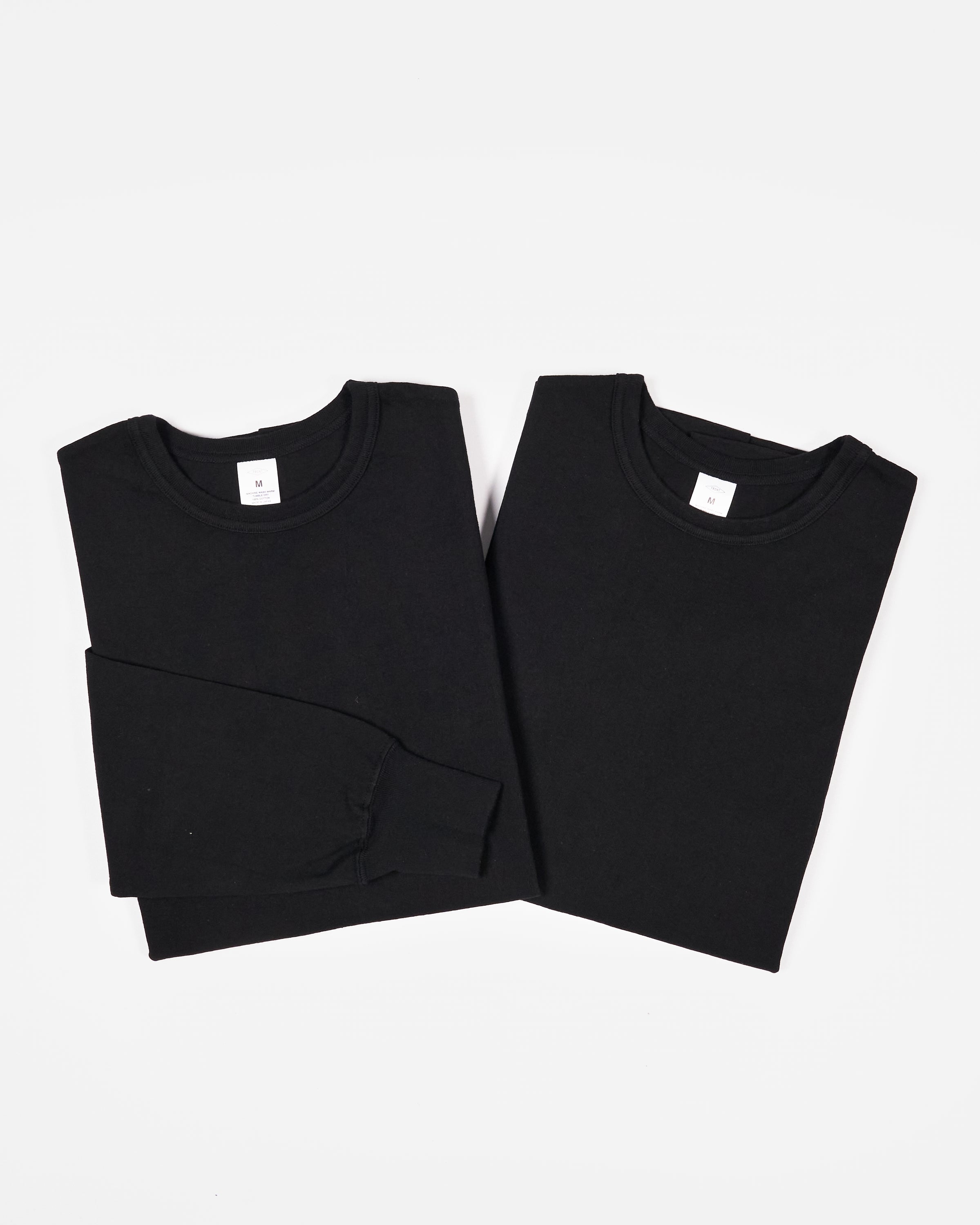 2-Pack Heavy-weight Long Sleeve T-shirts Black