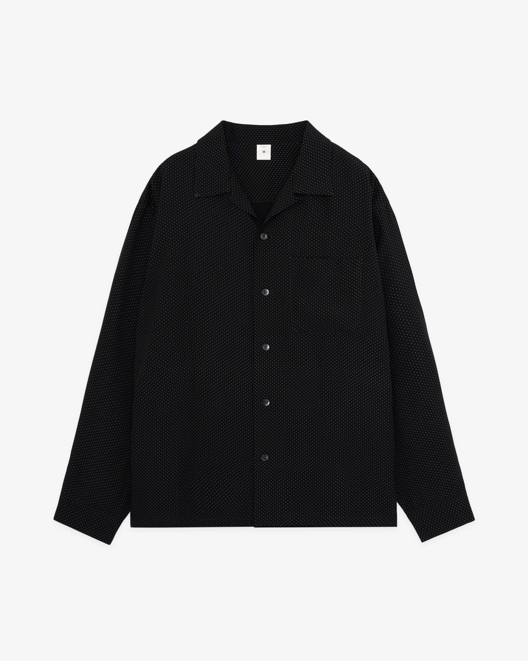Classic Dot Open Collar Shirt / Black