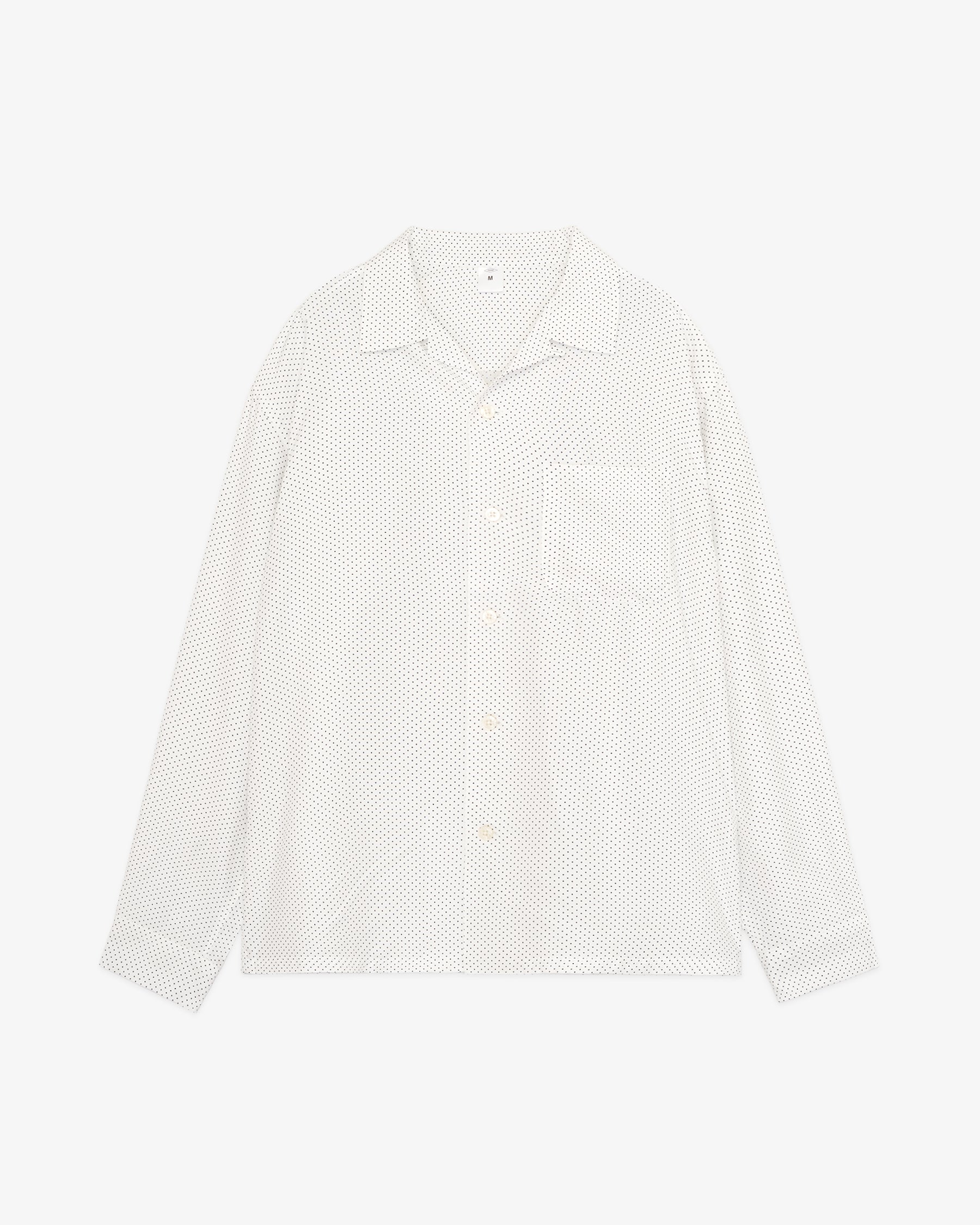 Classic Dot Open Collar Shirt / White