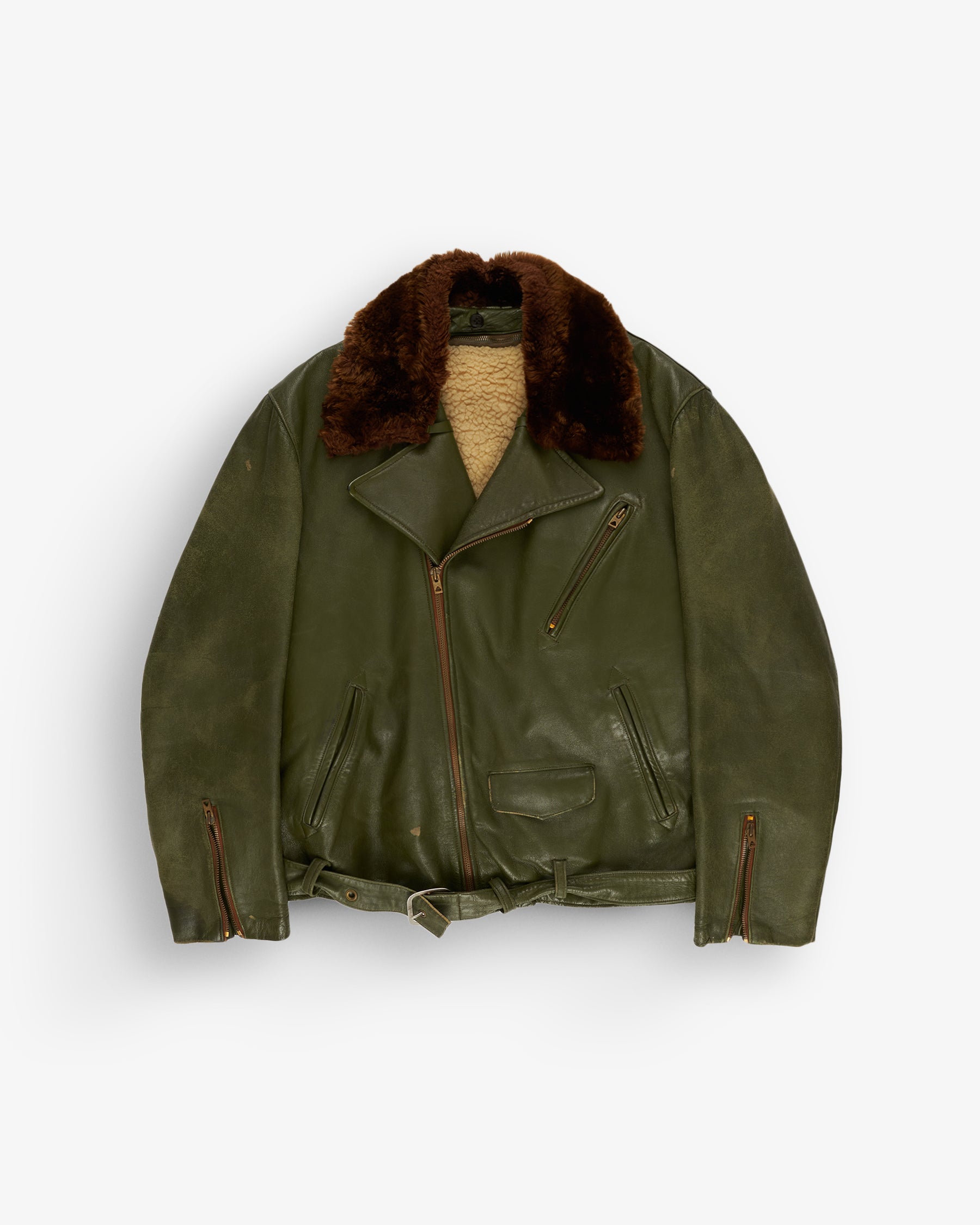 1950'S-60'S MOSS GREEN DOUBLE RIDERS JACKET