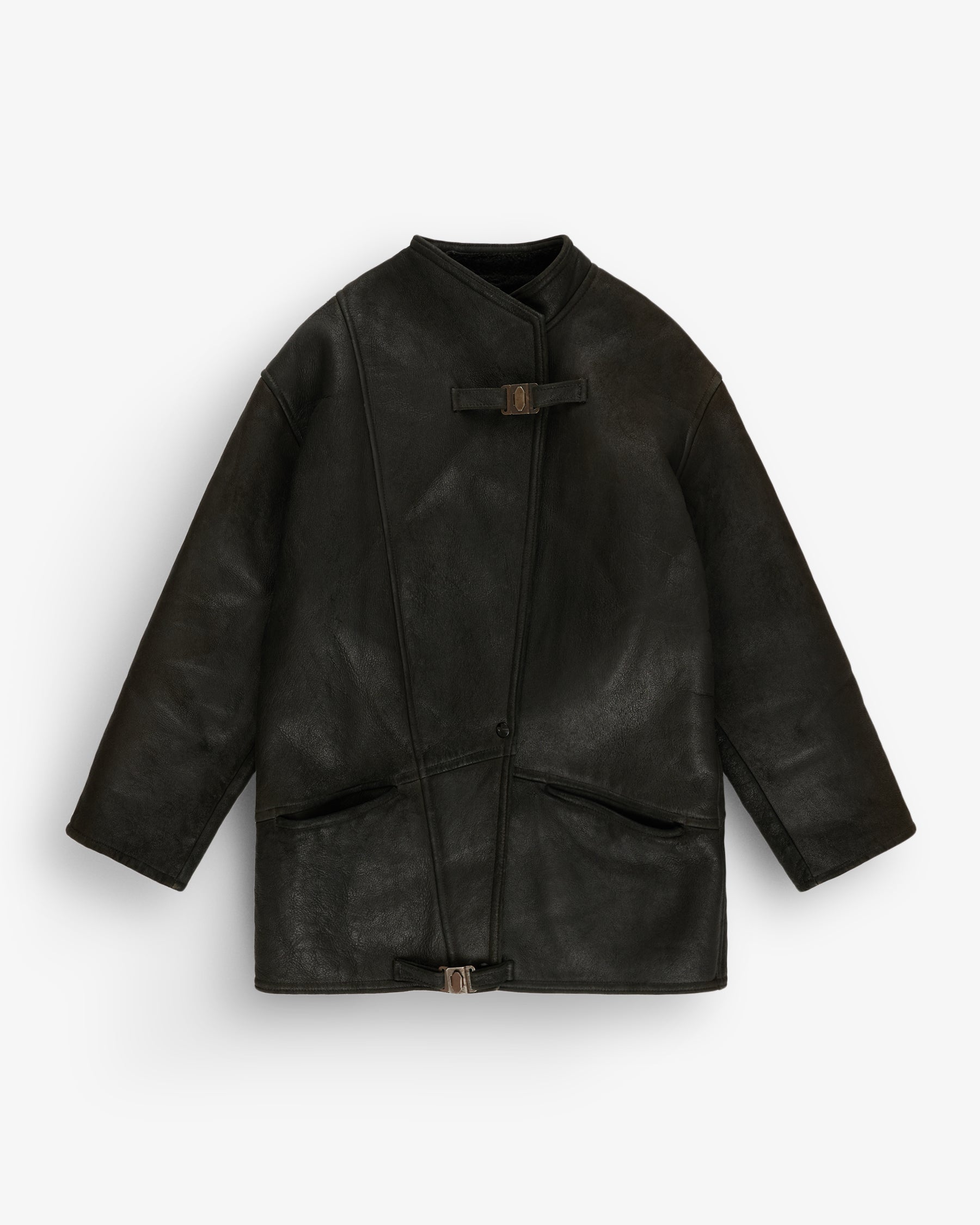 MADE IN FRANCE BLACK LEATHER DESIGN JACKET