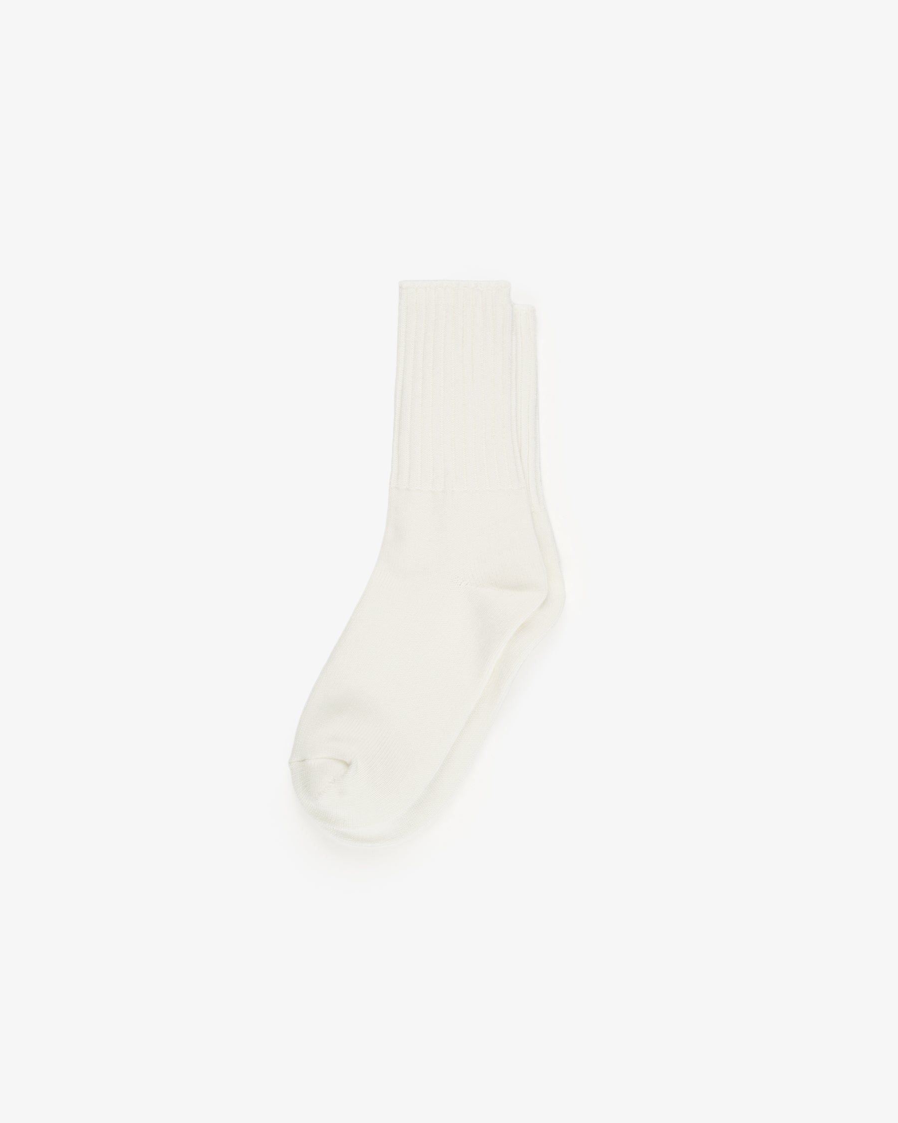 Basic Rib Socks / White