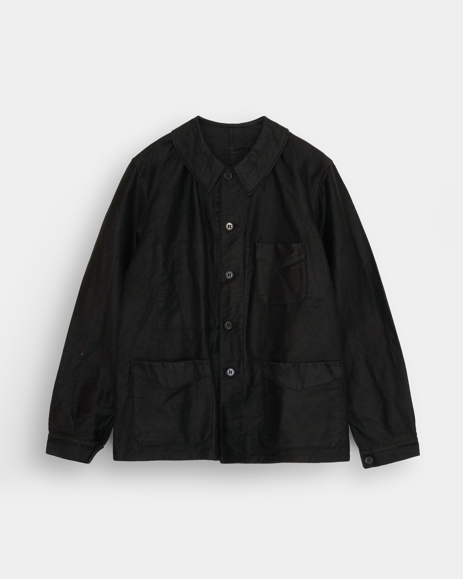 1940-50'S Black Moleskin Work Jacket