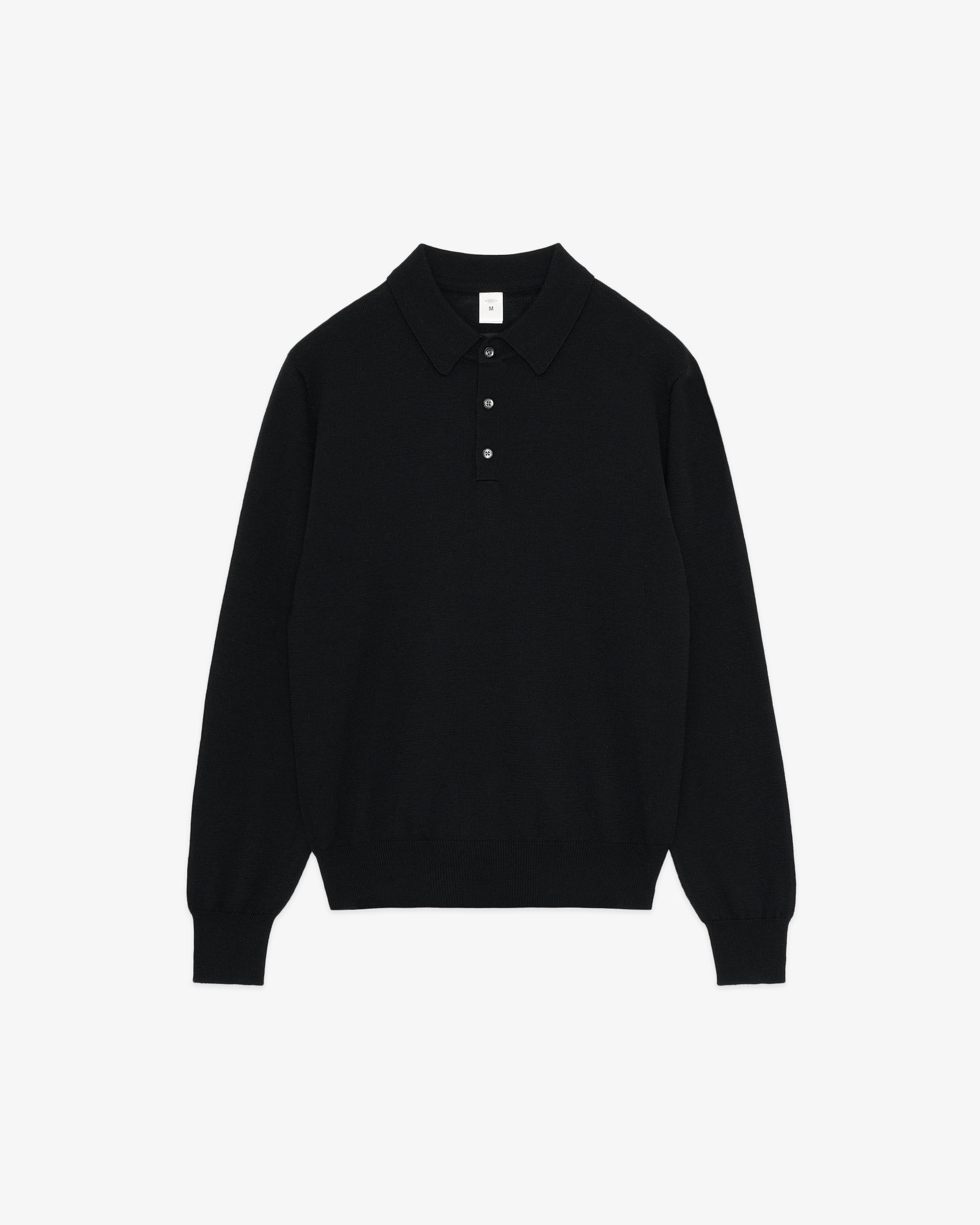 REDE W-G Merino Wool Polo Sweater/ Black