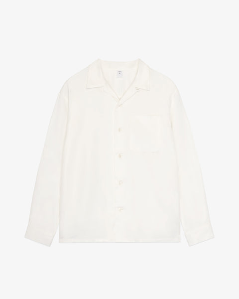 トップス FRONT 11201 RAYON OPEN COLLAR SHIRT Open Collar Shirt/ White Rayon Gabardine – FRONT 11201
