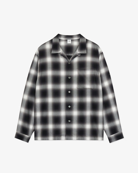 トップス FRONT 11201 Open Collar Shirt Ombre Open Collar Shirt/ Ombre Check Rayon Gabardine – FRONT 11201