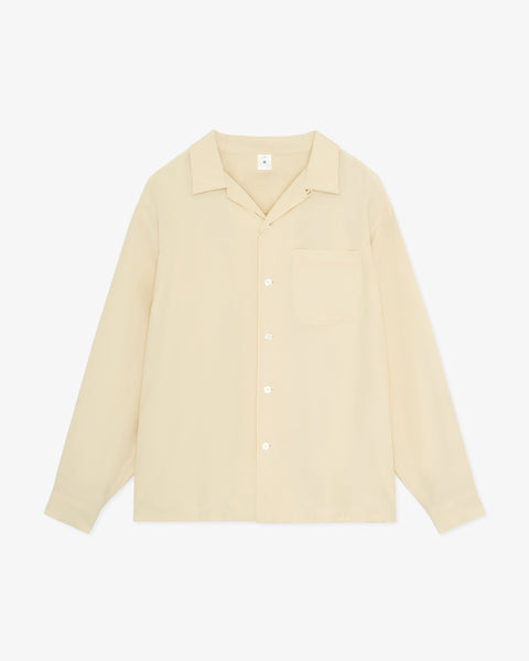 Summer Rayon Open Collar Shirt / Beige – FRONT 11201