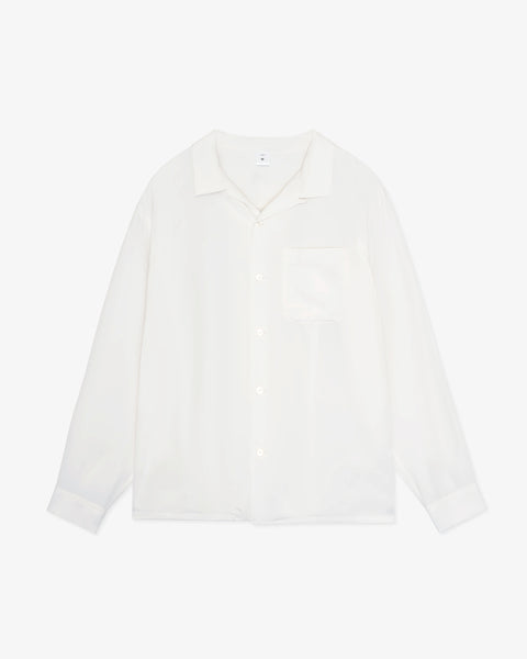 Summer Rayon Open Collar Shirt / White – FRONT 11201
