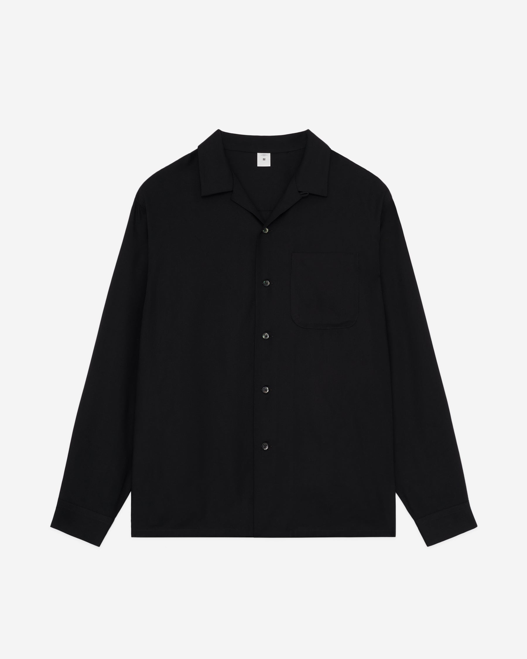 FRONT 11201 Original Black Open Collar Rayon Shirt Made in Japan