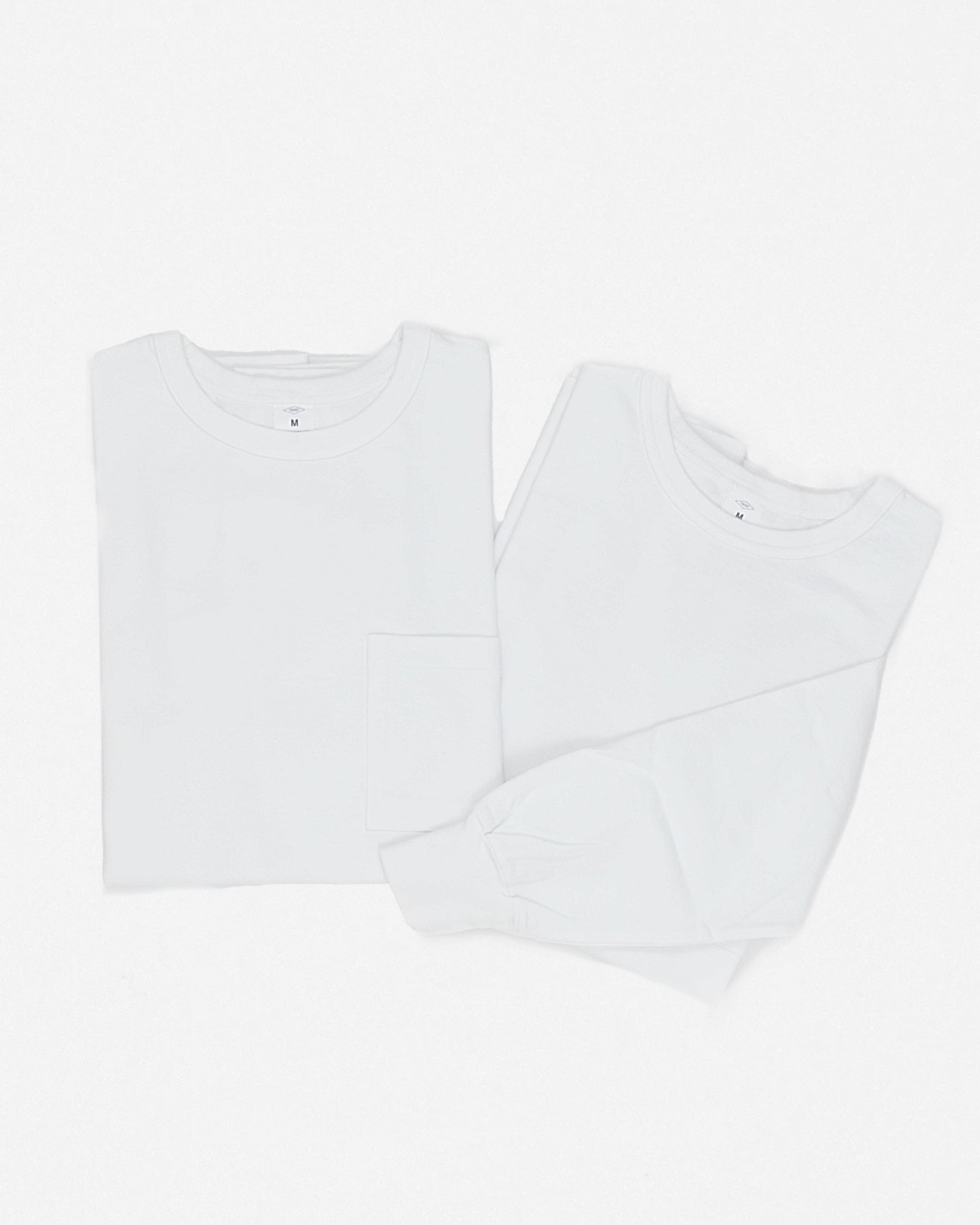 2-Pack Heavy-weight Pocket  Long Sleeve T-shirts White