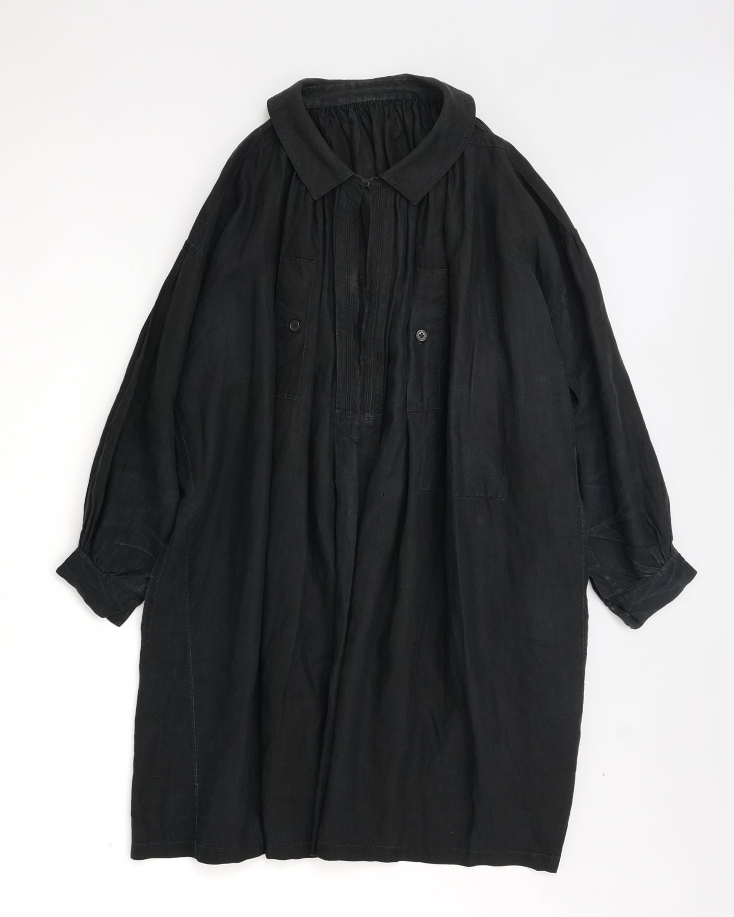 1920's Black Indigo Linen Shirt