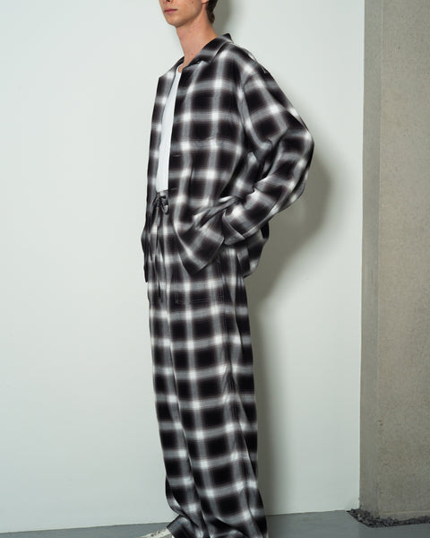 オンブレシャツ FRONT11201 Original Open Collar Shirt/ Ombre Check Rayon Gabardine – FRONT 11201