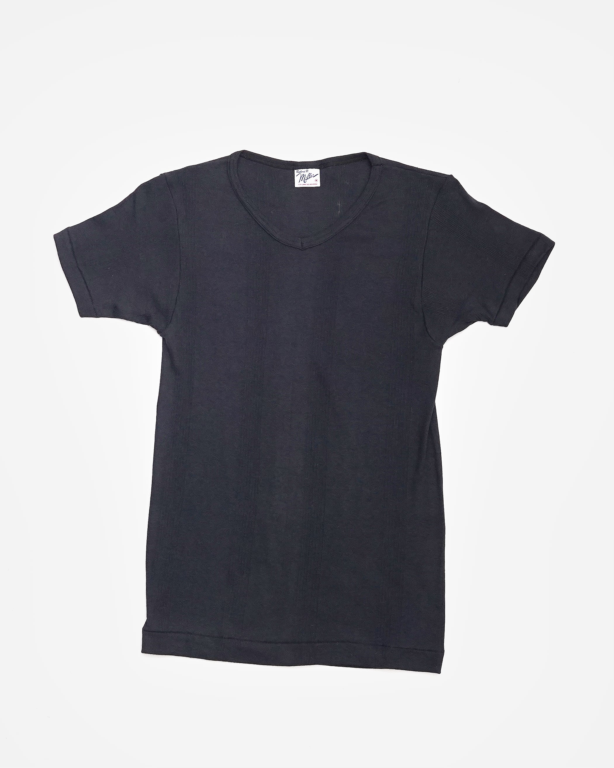 Made in USA Miller Rib Harf Sleeve T-shirts BLACK