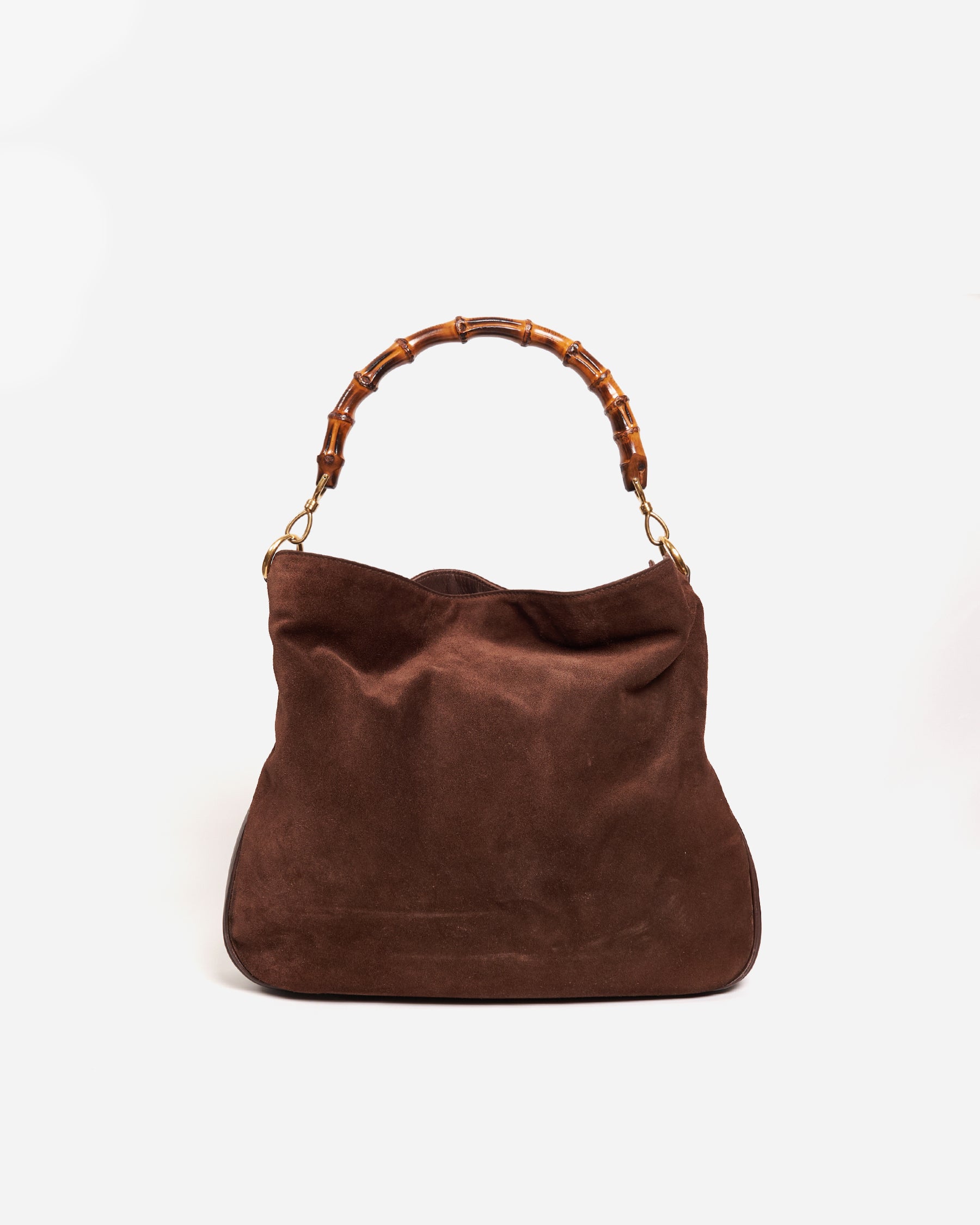 バッグ OLD GUCCI Bamboo Hand Bag 2way Suede Gucci Suede Bamboo 2way Bag – FRONT 11201