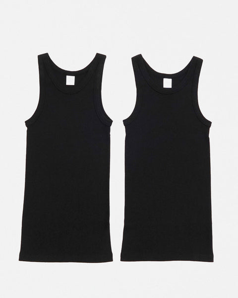 Women's 2-Pack American Sleeve Rib Tank Top Black – FRONT 11201