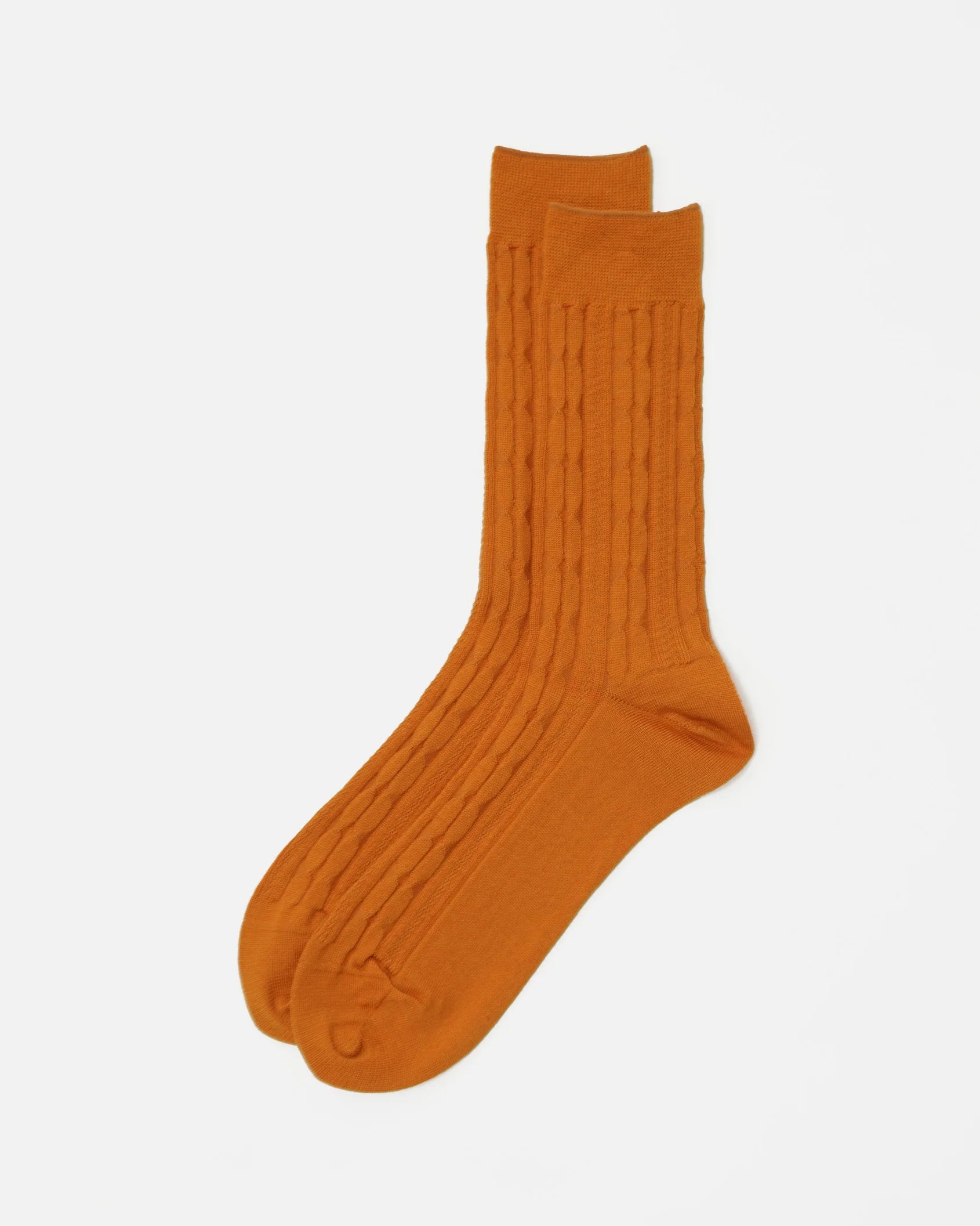 Wool Cable Socks / Orange