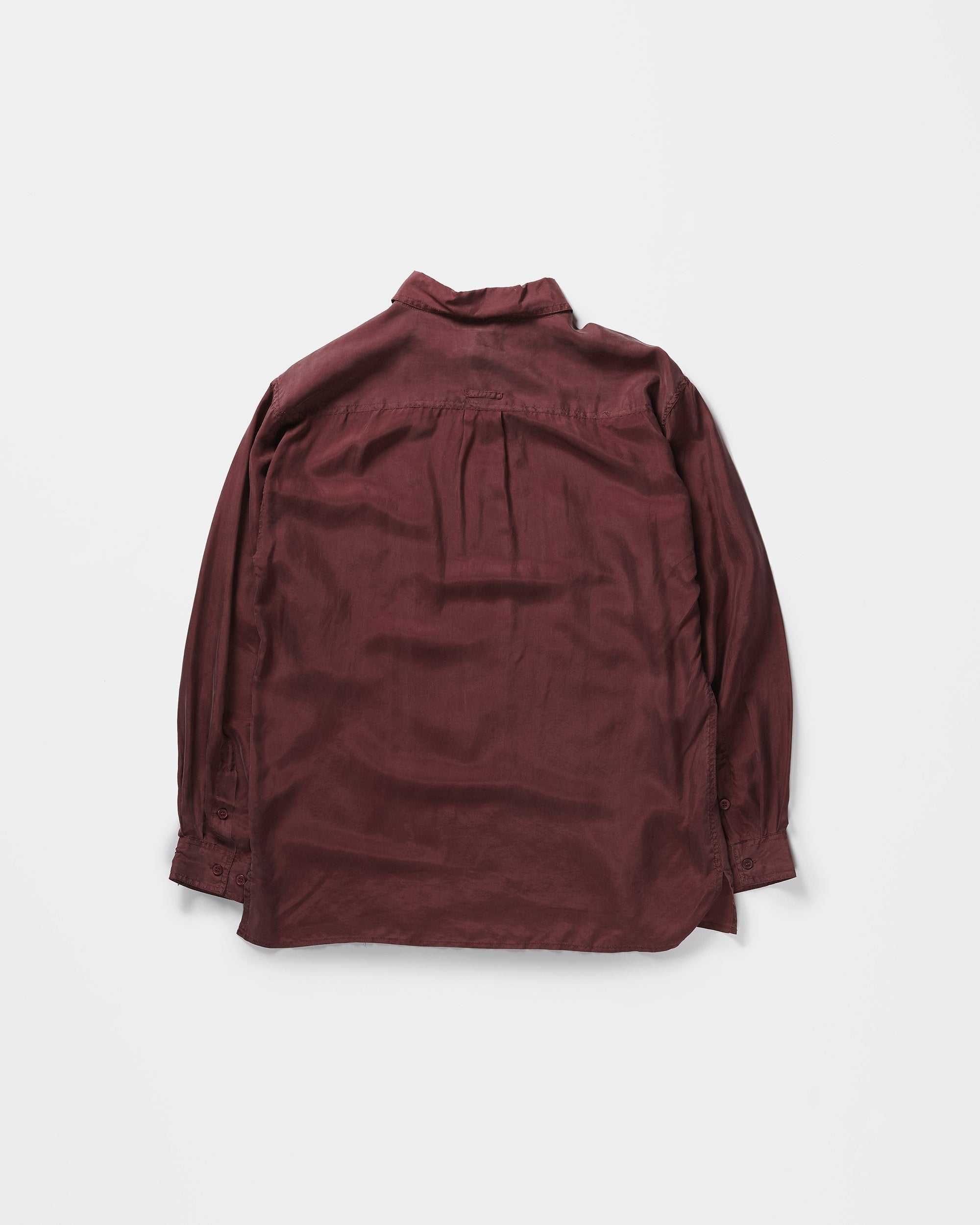 Long Sleeve Silk Shirt Burgundy