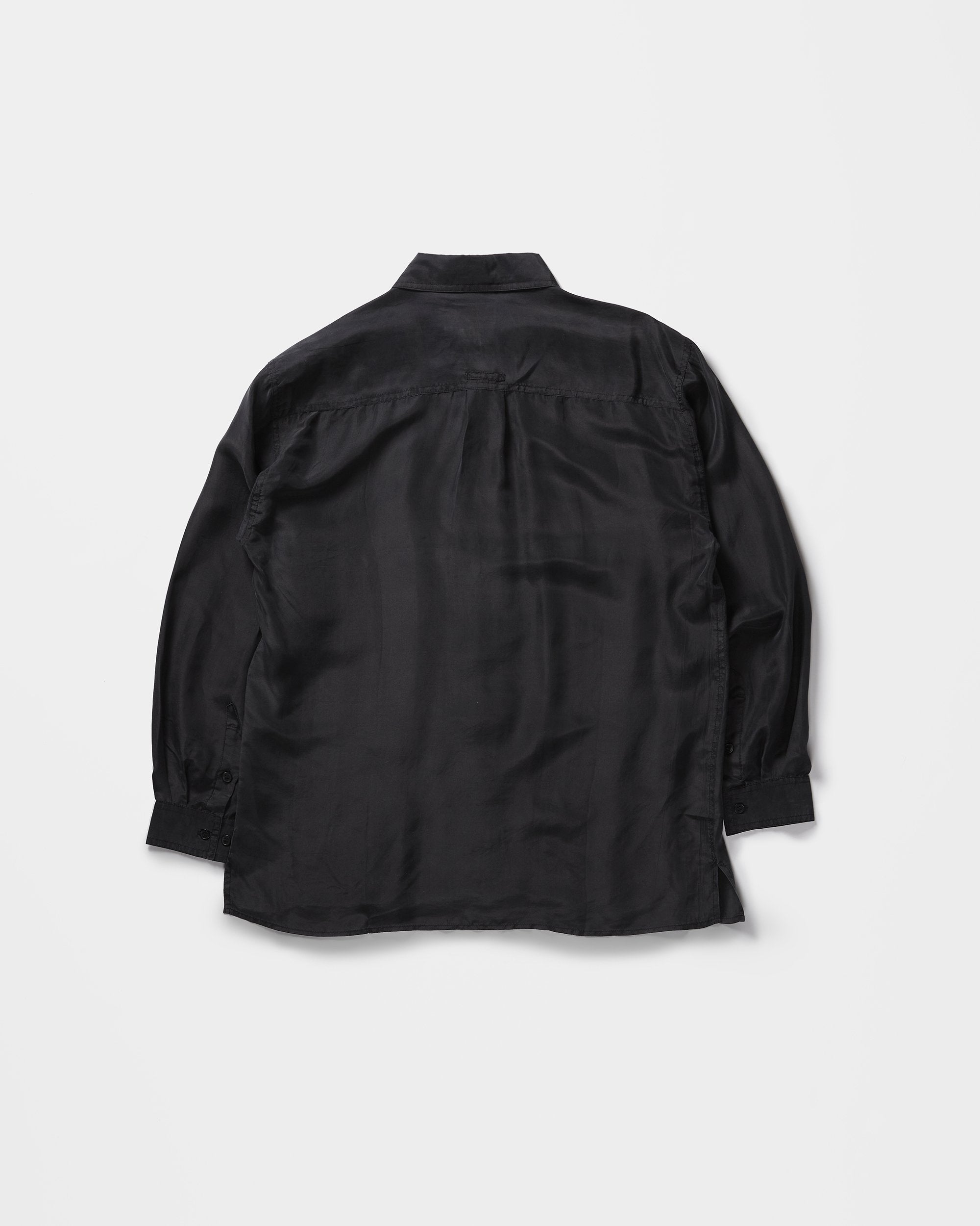 Long Sleeve Silk Shirt Black