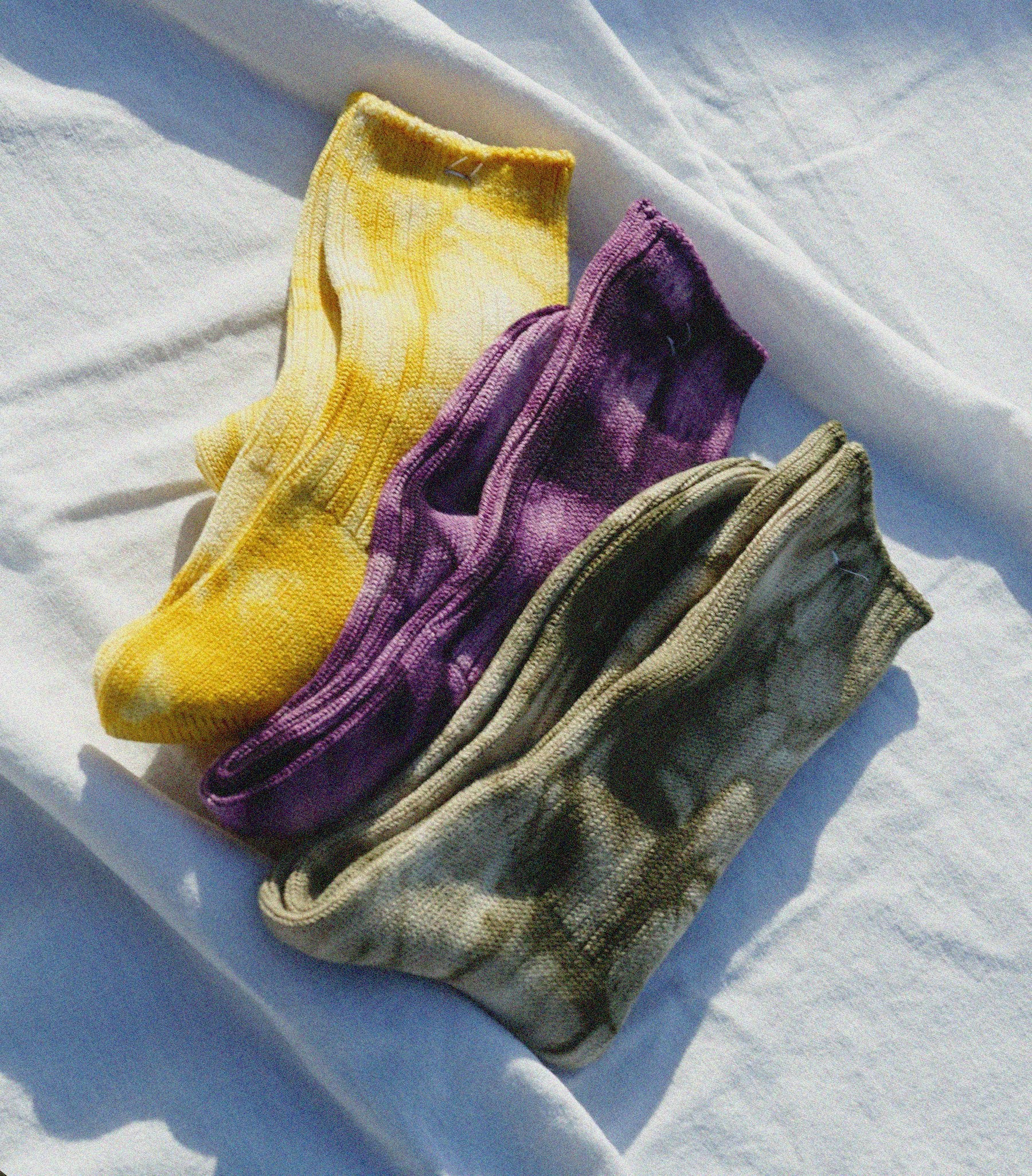 Tie Dye Socks / Olive