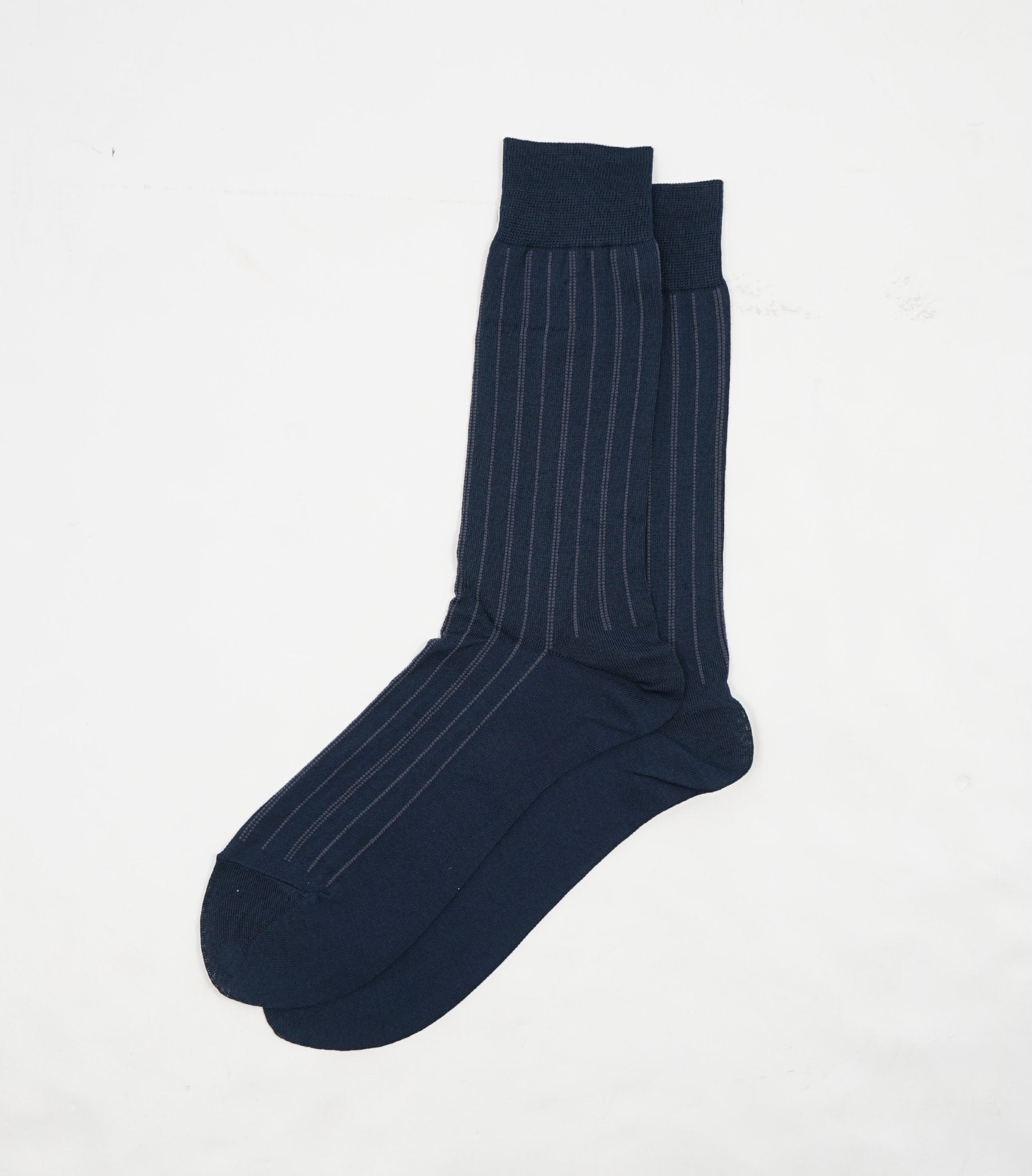 Striped Dress Socks / Navy
