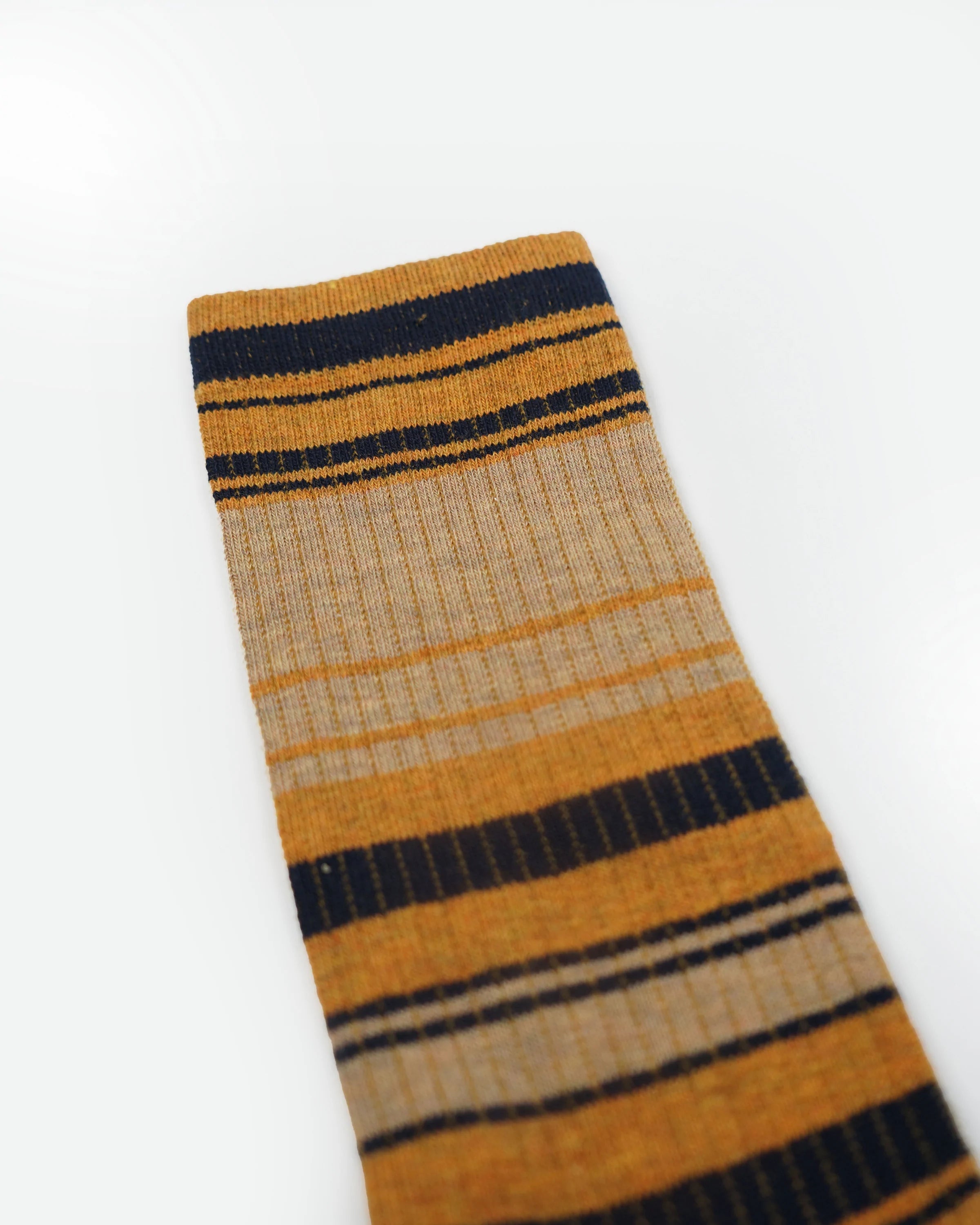 Multicolor Striped Socks / Yellow x Beige x Navy